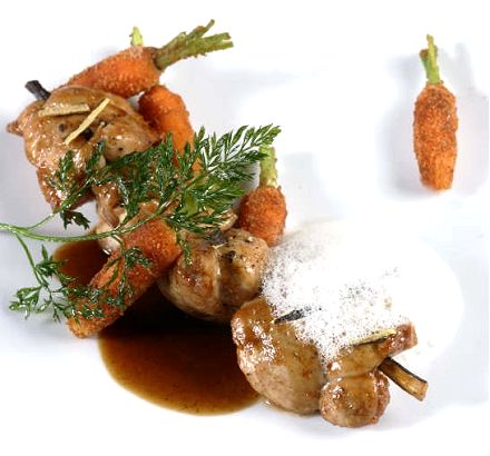 Calf’s Sweetbreads with Licorice and Roasted Carrots with Gingerbread