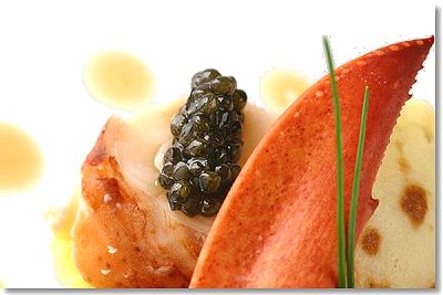 Kennebunkport Lobster on Mango Salsa with Golden Osetra Caviar and Lobster Mayonnaise