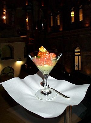 Avocado Mousse with Ocean Trout Tartare and Caviar