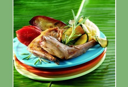 Grilled Rabbit with Summer Vegetables