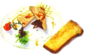 Duck Foie Gras Marinated in Madeira with Lavender Honey Sauce