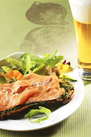 Salmon Marinated in March Beer