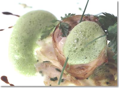Stuffed Rabbit with Herbs, Pancetta and Parsley Jus