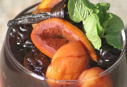 Prune, Apricot and Orange Salad with Bordeaux Wine