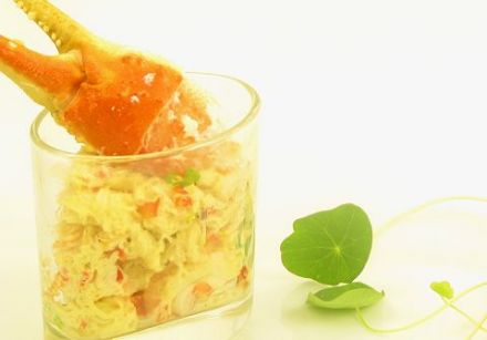 Crab Salad with Curry and Parmesan Loaf