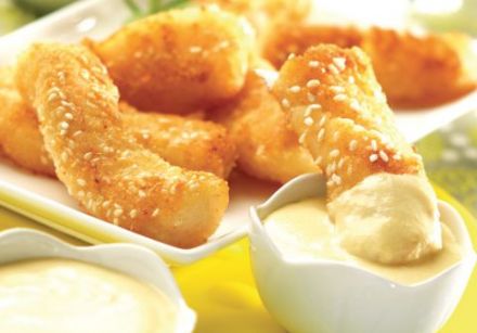 Fish Nuggets with Beurre Blanc Sauce