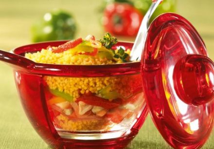 Mini Casseroles of Basque Chicken and Savory Couscous