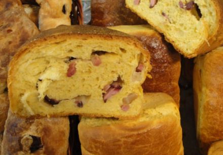 Trás-os-Montes folar - bread stuffed with chicken and meat