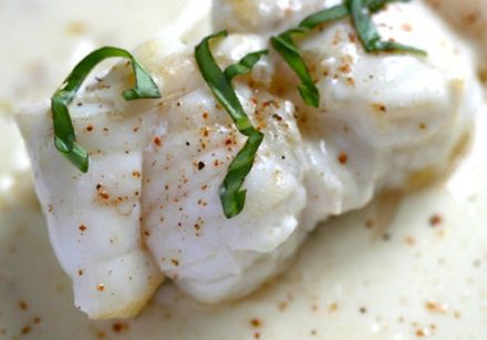 Roasted Monkfish with Camembert Cream Sauce and Espelette pepper