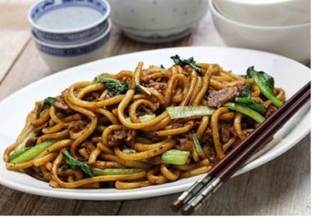 Shanghai Noodles with Grilled Rib Eye and Broccoli