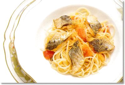 Spaghetti with Small Lake Fish and Anchovy Sauce